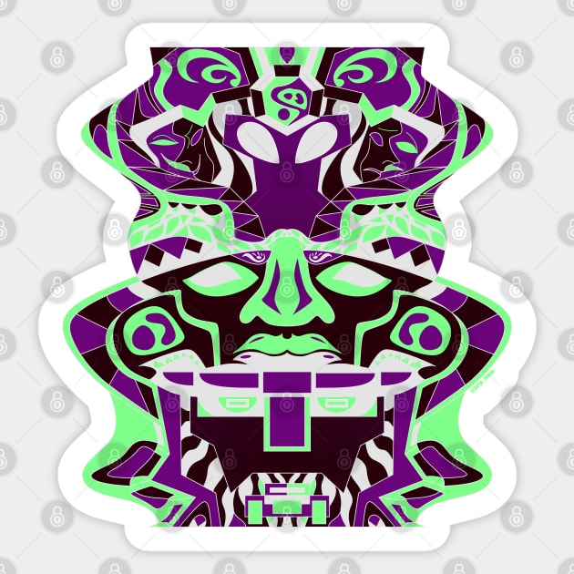 luminescence olmec alien head ecopop Sticker by jorge_lebeau